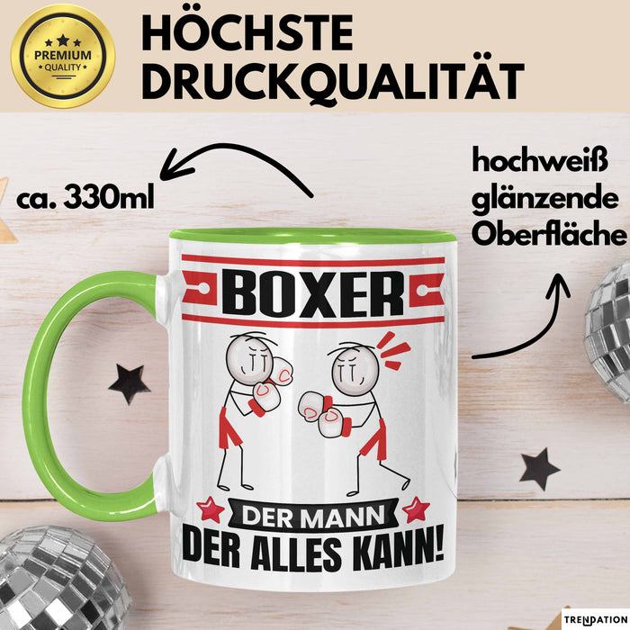Boxer Tasse Geschenk für Boxer Der Mann Der Alles Kann Geschenkidee zum Geburtstag Grün Trendation