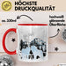 Wolf Tasse Geschenk Silhouetten Berglandschaft Vollmond Geschenkidee Rot Trendation