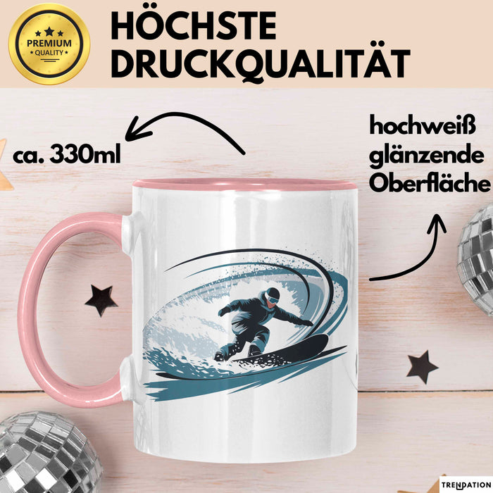 Snowboarder Tasse Geschenkidee Schneereiter Lustiger Spruch Geschenkidee Lustig Rosa Trendation
