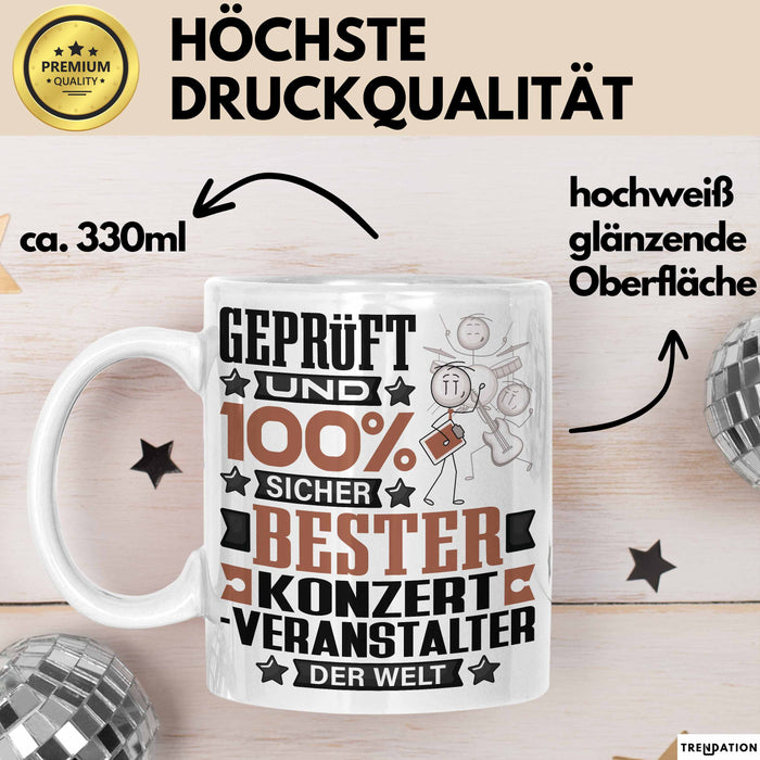 Konzertveranstalter Geschenk Lustiger Spruch für Konzertveranstalter Geschenkidee Bester Konzertveranstalter Der Welt Weiß Trendation