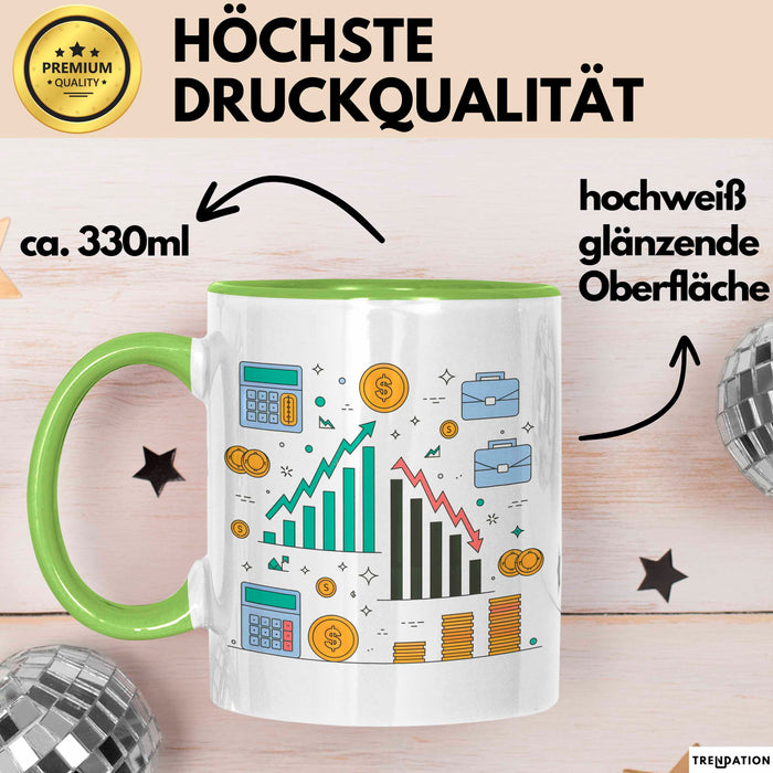 Ökonom Tasse Geschenkidee für Marktanalysten Grün Trendation