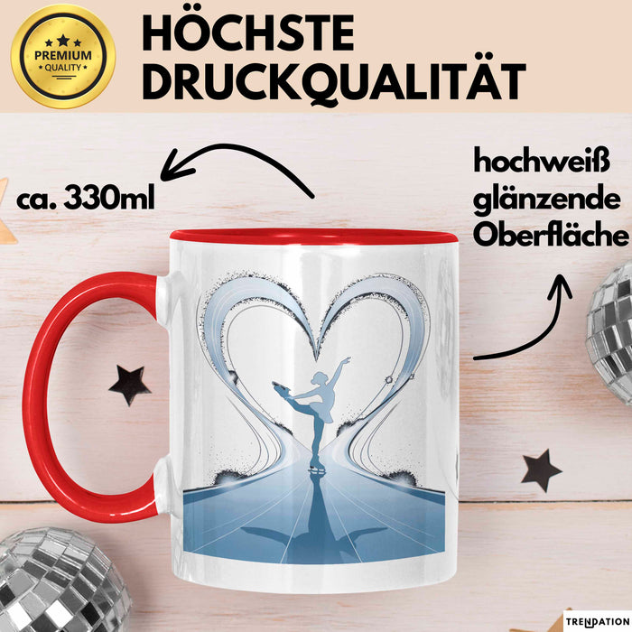 Eiskunstläufer Tasse Geschenk Lustige Geschenkidee Spruch Für Eis Künstler Rot Trendation