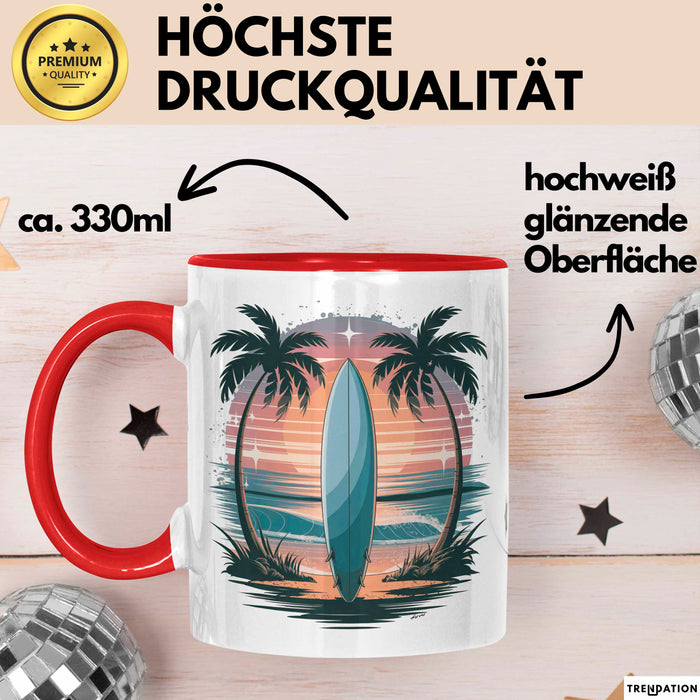 Surfer Tasse Geschenk Lustige Geschenkidee Spruch Für Wellen Jäger Rot Trendation