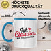 Claudia Tasse Geschenk Ich Bin Vollkommen Claudia Geschenkidee Geburtstag Blau Trendation