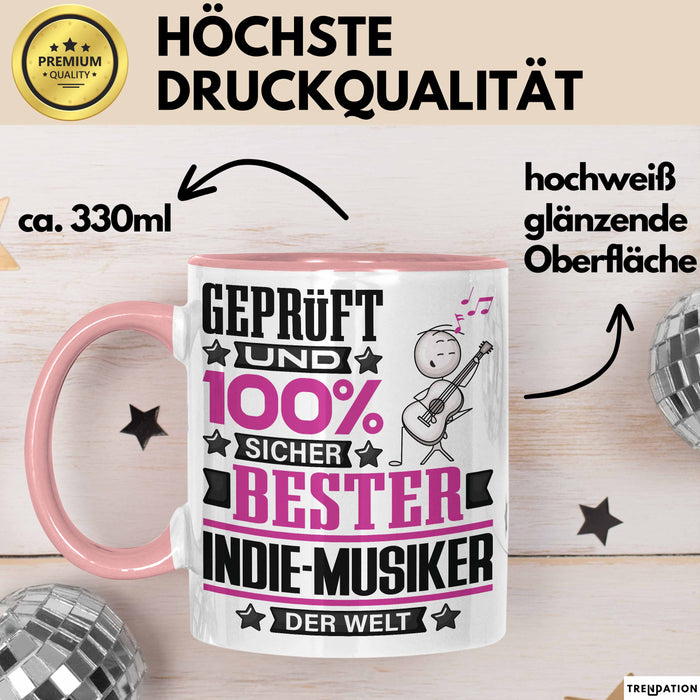 Indie-Musiker Geschenk Lustiger Spruch für Indie-Musiker Geschenkidee Bester Indie-Musiker Der Welt Rosa Trendation