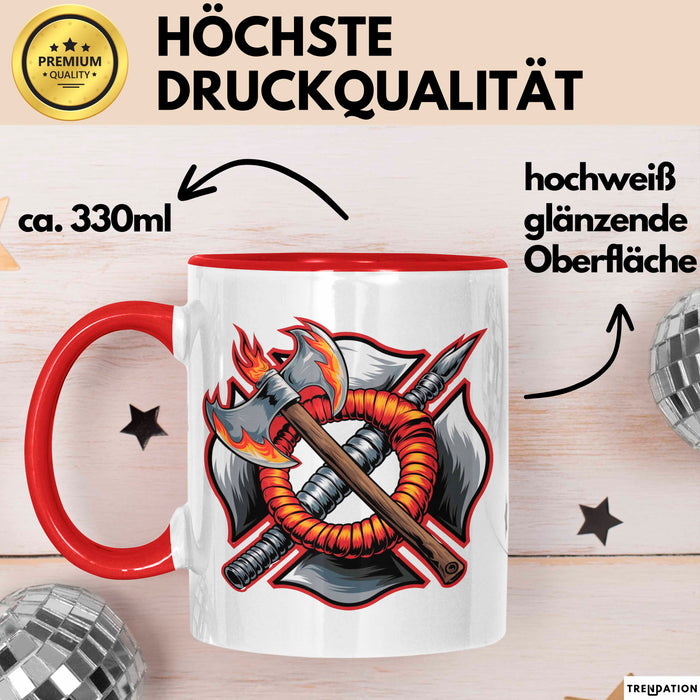Feuerwehrmann Tasse Geschenkidee Held der Feuerwehr Geschenkidee Lustig Rot Trendation