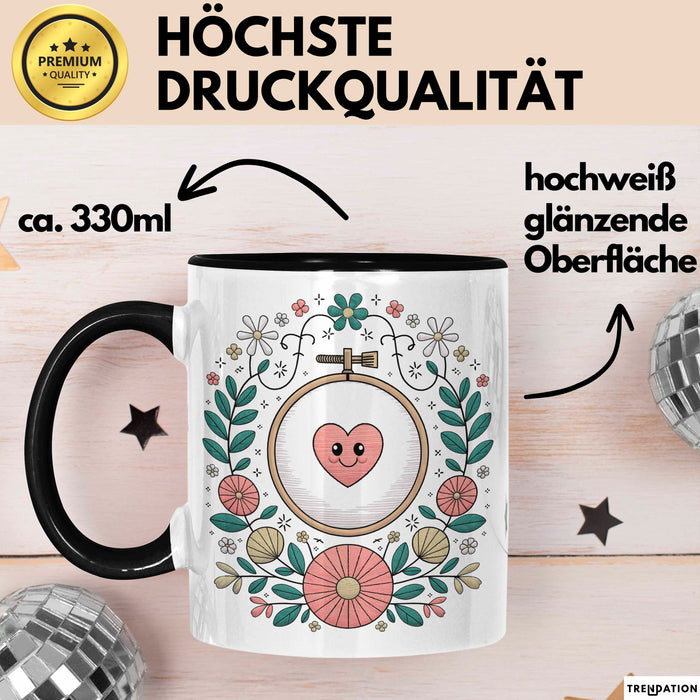 Stickerei Liebhaber Tasse Geschenk Lustige Geschenkidee Spruch Für Stich Künstler Trendation