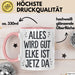 Elke Tasse Geschenk Alles Ist Gut Elke Ist Jetz Da Geschenkidee Becher mit Name Rosa Trendation