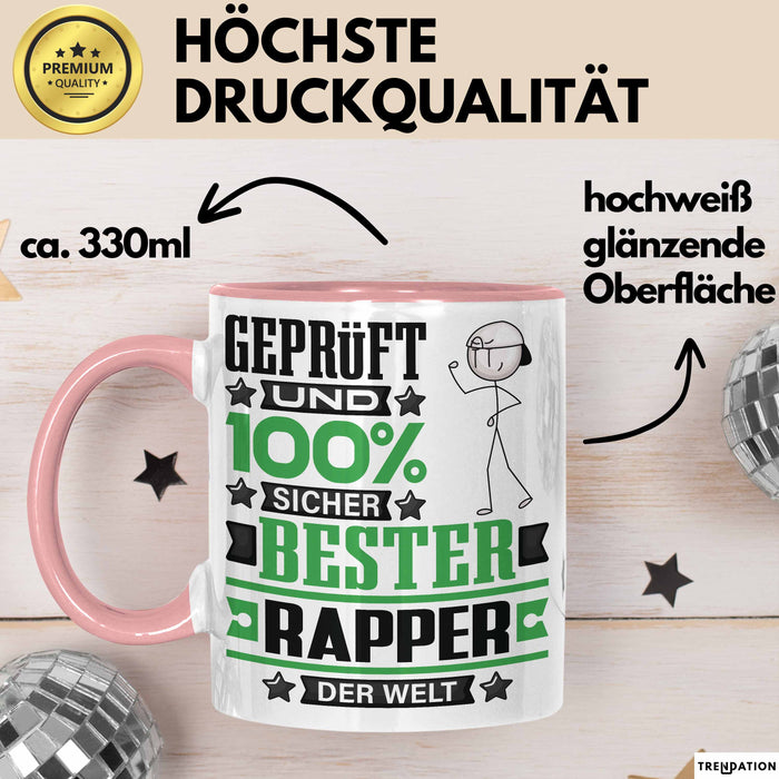Rapper Geschenk Lustiger Spruch für Rapper Geschenkidee Bester Rapper Der Welt Rosa Trendation