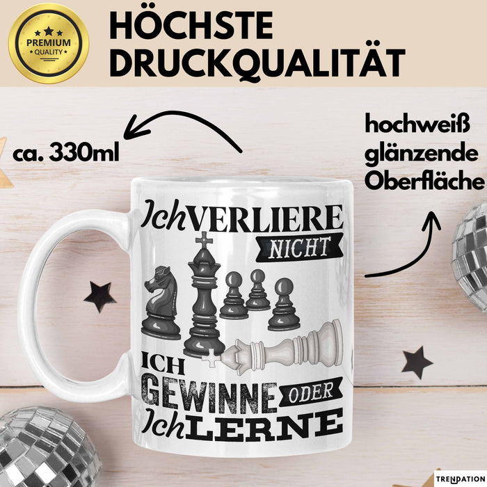 Schach Tasse Geschenk Ich Verliere Nicht Gewinnen Lernen Spruch Geschenkidee Weiß Trendation