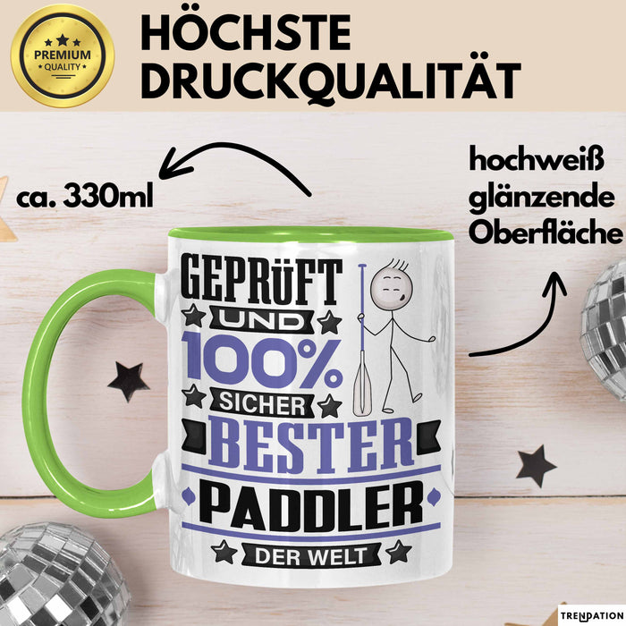 Paddler Geschenk Lustiger Spruch für Paddler Geschenkidee Bester Paddler Der Welt Grün Trendation