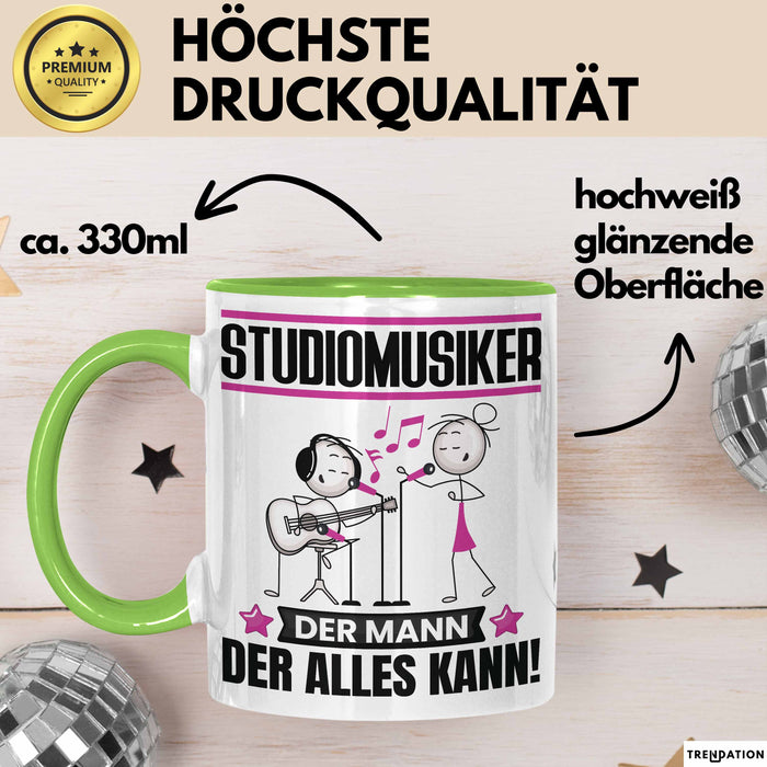 Studiomusiker Tasse Geschenk für Studiomusiker Der Mann Der Alles Kann Geschenkidee zum Geburtstag Grün Trendation
