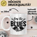Jazz Tasse Geschenk Keep The Blues Alive Musik Becher Weiß Trendation