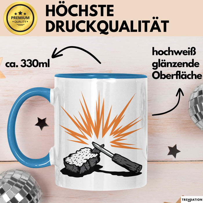 Bushcraft Fan Tasse Geschenkidee Naturfertigkeiten Liebhaber Blau Trendation