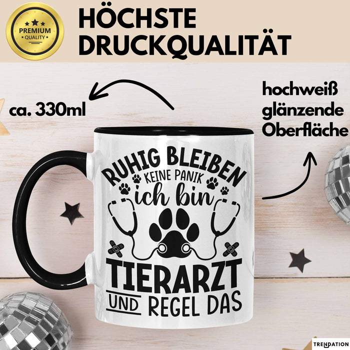 Tierarzt Tasse Geschenk Ruhig Bleiben Ich Bin Tierarzt Und Regel Das Geschenkidee Trendation
