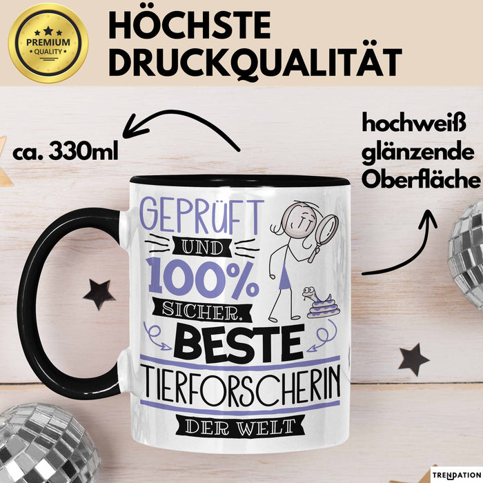 Beste Tierforscherin Der Welt Tasse Geschenk für Eine Tierforscherin Geprüft Und Sicher Geschenkidee Geburtstag Weihnachten Trendation