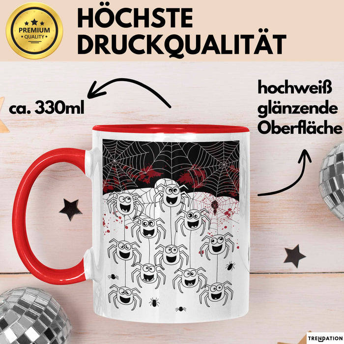 Spinne Vogelspinne Tier Tasse Geschenk Lustige Geschenkidee Spruch Rot Trendation