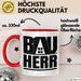 Bauherr Bauleiter Geschenk Tasse Hausbau Bauvorhaben Kaffee-Becher Geschenkidee Rot Trendation
