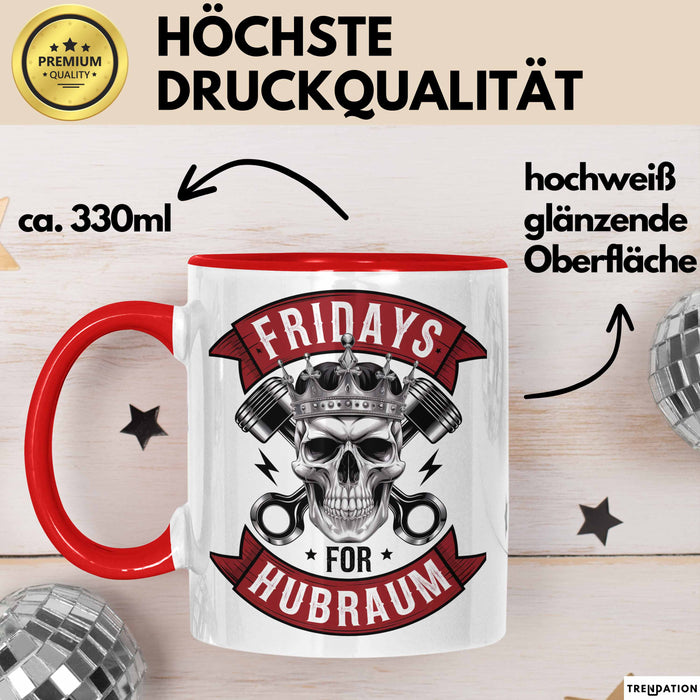 Automechaniker Tasse Geschenk Fridays For Hubraum Techniker Rot Trendation