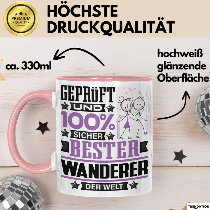 Wanderer Geschenk Lustiger Spruch für Wanderer Geschenkidee Bester Wanderer Der Welt Rosa Trendation