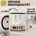 Neffe Geschenk Tasse Ich Bin Neffe Aber Sag Doch Einfach Superheld Lustige Geschenkdiee für Neffe Kaffee-Becher Schwarz Trendation