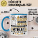 Athlet Geschenk Tasse Lustiger Spruch Erheben Sie Sich Der Athlet Betritt den Raum Blau Trendation