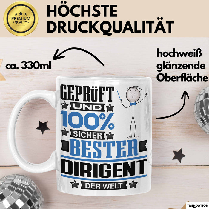 Dirigent Geschenk Lustiger Spruch für Dirigent Geschenkidee Bester Dirigent Der Welt Weiß Trendation