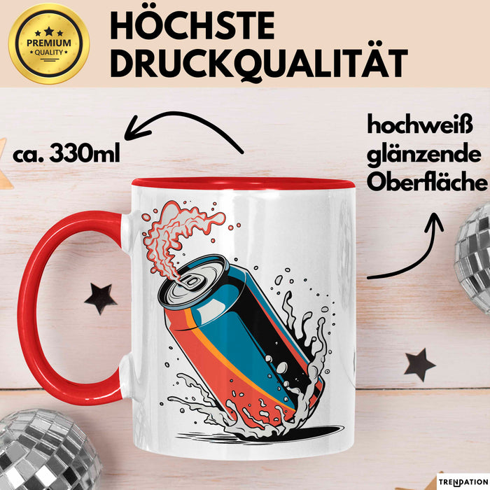 Softdrink Fan Tasse Geschenkidee für Limo und Cola Liebhaber Rot Trendation
