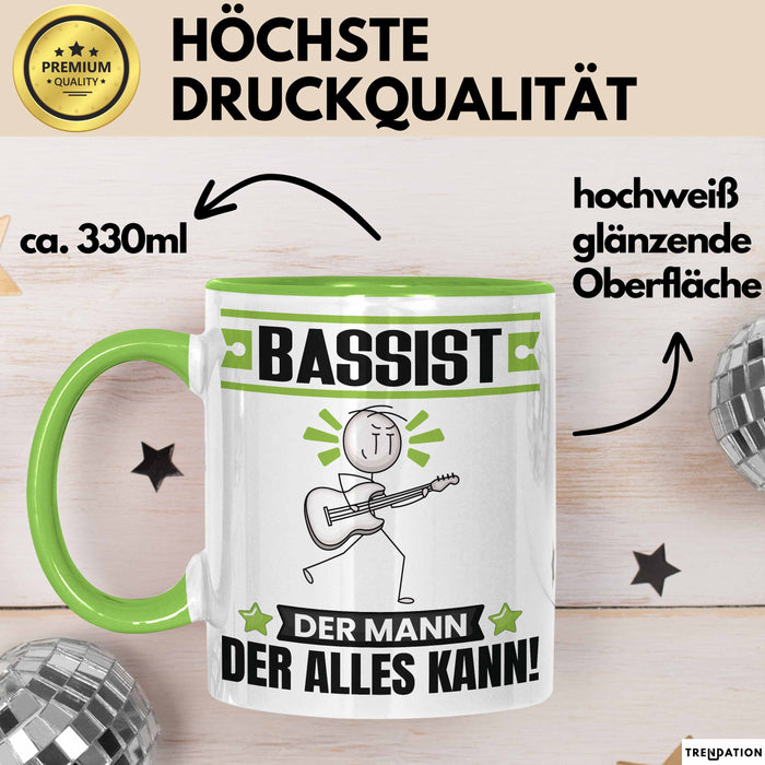 Bassist Tasse Geschenk für Bassist Der Mann Der Alles Kann Geschenkidee zum Geburtstag Grün Trendation