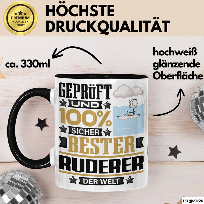 Ruderer Geschenk Lustiger Spruch für Ruderer Geschenkidee Bester Ruderer Der Welt Schwarz Trendation