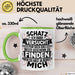 Valentinstag Tasse Geschenk für Ihn Sie Männer Für Paare Freundin Geschenkidee Kaffee-Becher Liebe Schatz Ich Hab Versucht Für Dich Das Geschenk Zu Finden Aber Du Hast Ja Bereits Mich Grün Trendation