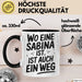 Sabina Tasse Geschenk Wo Eine Sabina Ist Ist Auch Ein Weg Geschenkidee Becher mit Name Schwarz Trendation