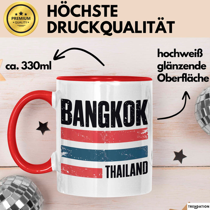 Bangkok Thailand Tasse Geschenk Lustige Geschenkidee Spruch Rot Trendation