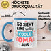 Oma Großmutter Tasse Becher Geschenk Lustige Geschenkidee Spruch So Sieht Eine Richtig Coole Oma Aus Blau Trendation