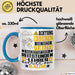 Reitstundenlehrer Geschenk Tasse Lustiger Spruch Erheben Sie Sich Der Reitstundenlehrer Betritt den Raum Blau Trendation