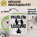 Yoga Tasse Geschenk für Yogalehrer Männer Geschenkidee Problem und Lösung Yoga Grün Trendation
