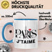 Frankreich Paris Eiffelturm Tasse Geschenk Lustige Geschenkidee Spruch Blau Trendation