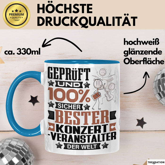 Konzertveranstalter Geschenk Lustiger Spruch für Konzertveranstalter Geschenkidee Bester Konzertveranstalter Der Welt Blau Trendation