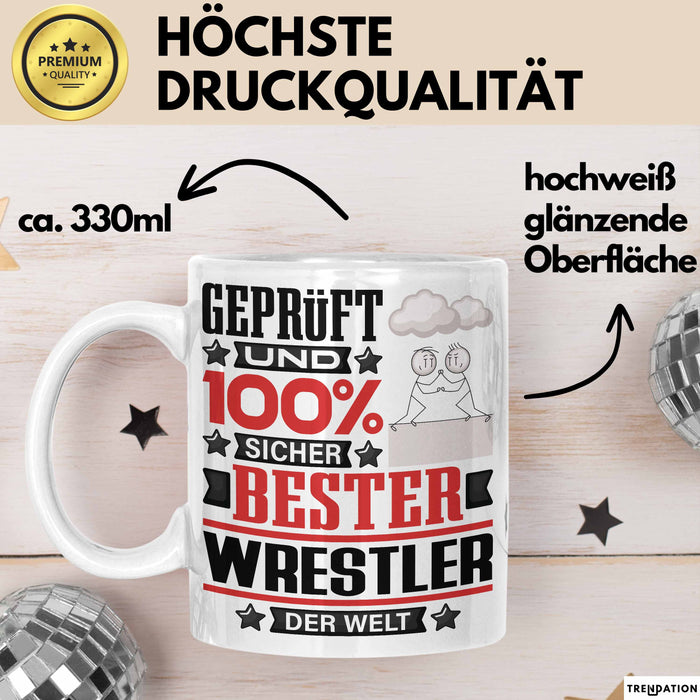 Wrestler Geschenk Lustiger Spruch für Wrestler Geschenkidee Bester Wrestler Der Welt Weiß Trendation
