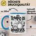 Schlagzeugspieler Drummer Geschenk Tasse The Tempo Is Whatever I Say It Is Schlagzeueger Geschenkidee Kaffee-Becher Blau Trendation