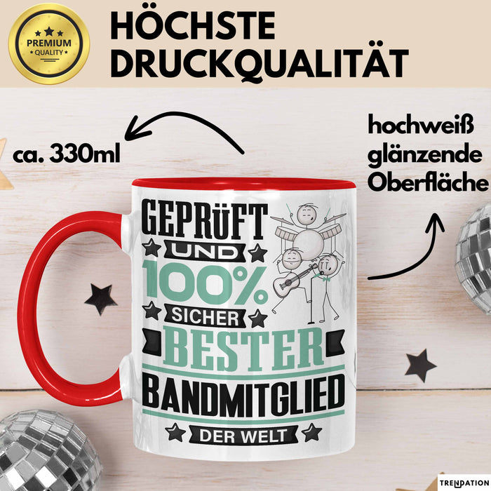 Bandmitglied Geschenk Lustiger Spruch für Bandmitglied Geschenkidee Bester Bandmitglied Der Welt Rot Trendation
