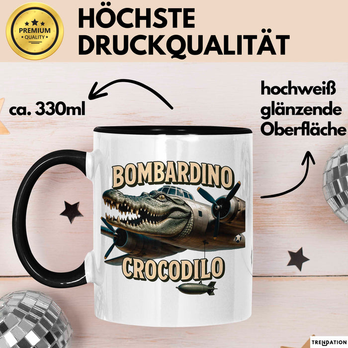 Bombardino Crocodilo Tasse Meme Italienisch Lustig Becher Trendation
