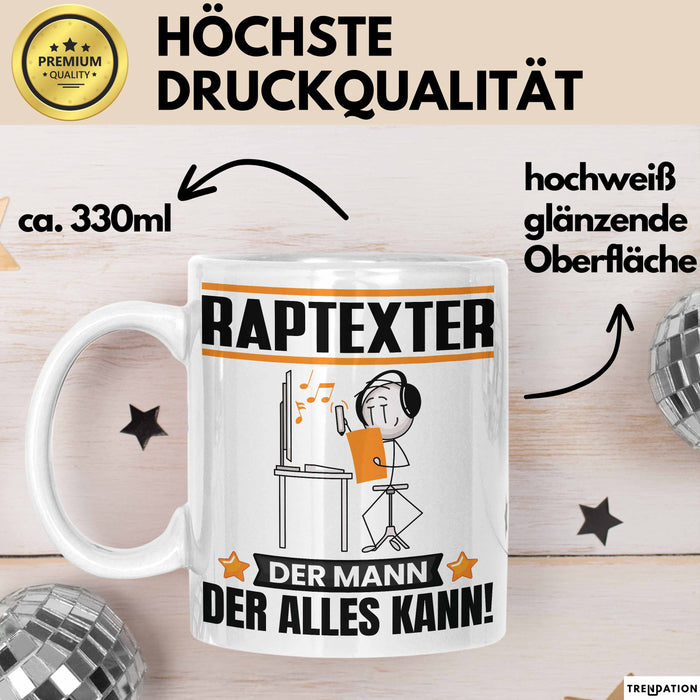 Raptexter Tasse Geschenk für Raptexter Der Mann Der Alles Kann Geschenkidee zum Geburtstag Weiß Trendation