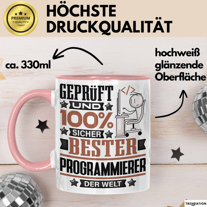 Programmierer Geschenk Lustiger Spruch für Programmierer Geschenkidee Bester Programmierer Der Welt Rosa Trendation