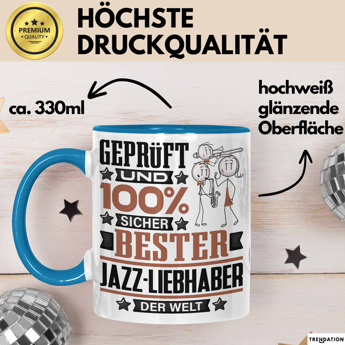Jazz-Liebhaber Geschenk Lustiger Spruch für Jazz-Liebhaber Geschenkidee Bester Jazz-Liebhaber Der Welt Blau Trendation
