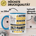 Jazz-Pianist Geschenk Tasse Lustiger Spruch Erheben Sie Sich Der Jazz-Pianist Betritt den Raum Blau Trendation