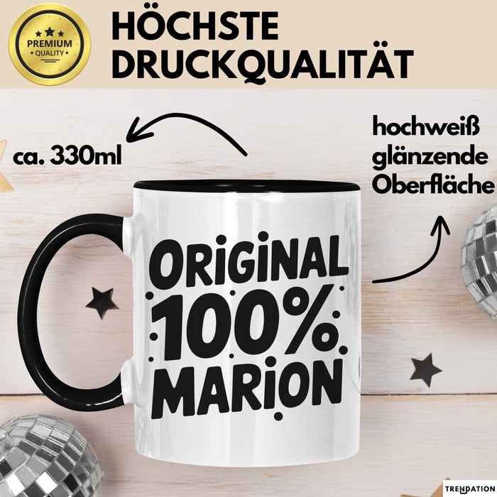 Marion Tasse Geschenk Original 100% Marion Geschenkidee Geburtstag Schwarz Trendation