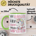 Nur Verrückte Hier Komm Einhorn Wir Gehen Tasse Geschenk Spruch für Frauen Einhorn-Liebhaber Grün Trendation
