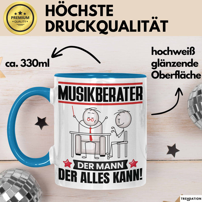 Musikberater Tasse Geschenk für Musikberater Der Mann Der Alles Kann Geschenkidee zum Geburtstag Blau Trendation
