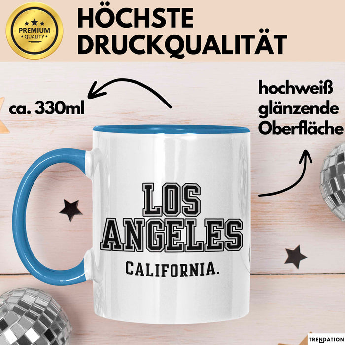 Los Angeles LA Kalifornien USA Tasse Geschenk Lustige Geschenkidee Spruch Blau Trendation